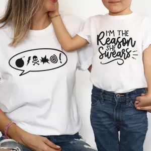 The Reason She Swears Matching White T-Shirts discount mum dresses