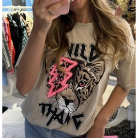 The Boutique Wild Thang Oversized Tee mum blouses clearance