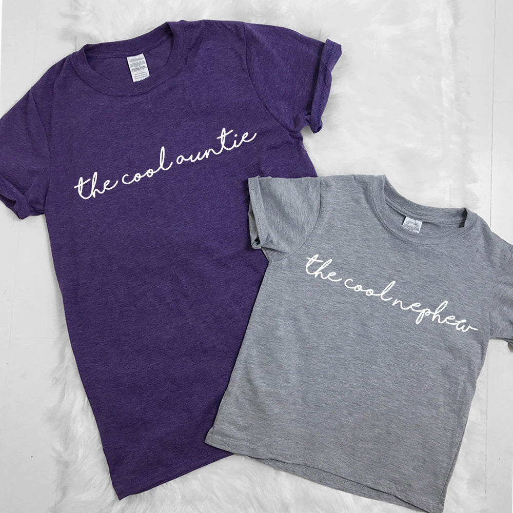 The Cool Auntie/The Cool Nephew Matching Tees (MRK X) mum blouses clearance