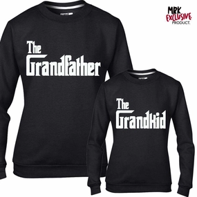 The Grandfather/Grandkid Mob Black Sweaters (MRK X) Grandparent Clothing - grandpa clothes outlet