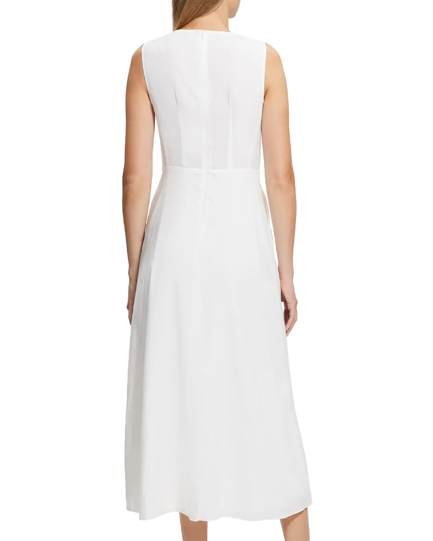 Theory Volume Dart Linen-Blend Dress