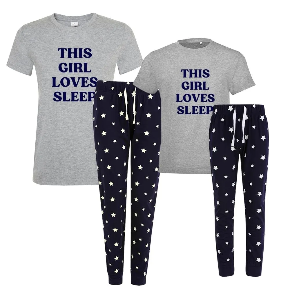 This Girl Loves Sleep Mum & Kid Matching Star Pyjamas discount mum dresses