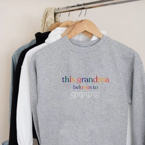 This Grandma Belongs To Personalised initials Women's Sweatshirt Grandparent Clothing - grandma outfits sale