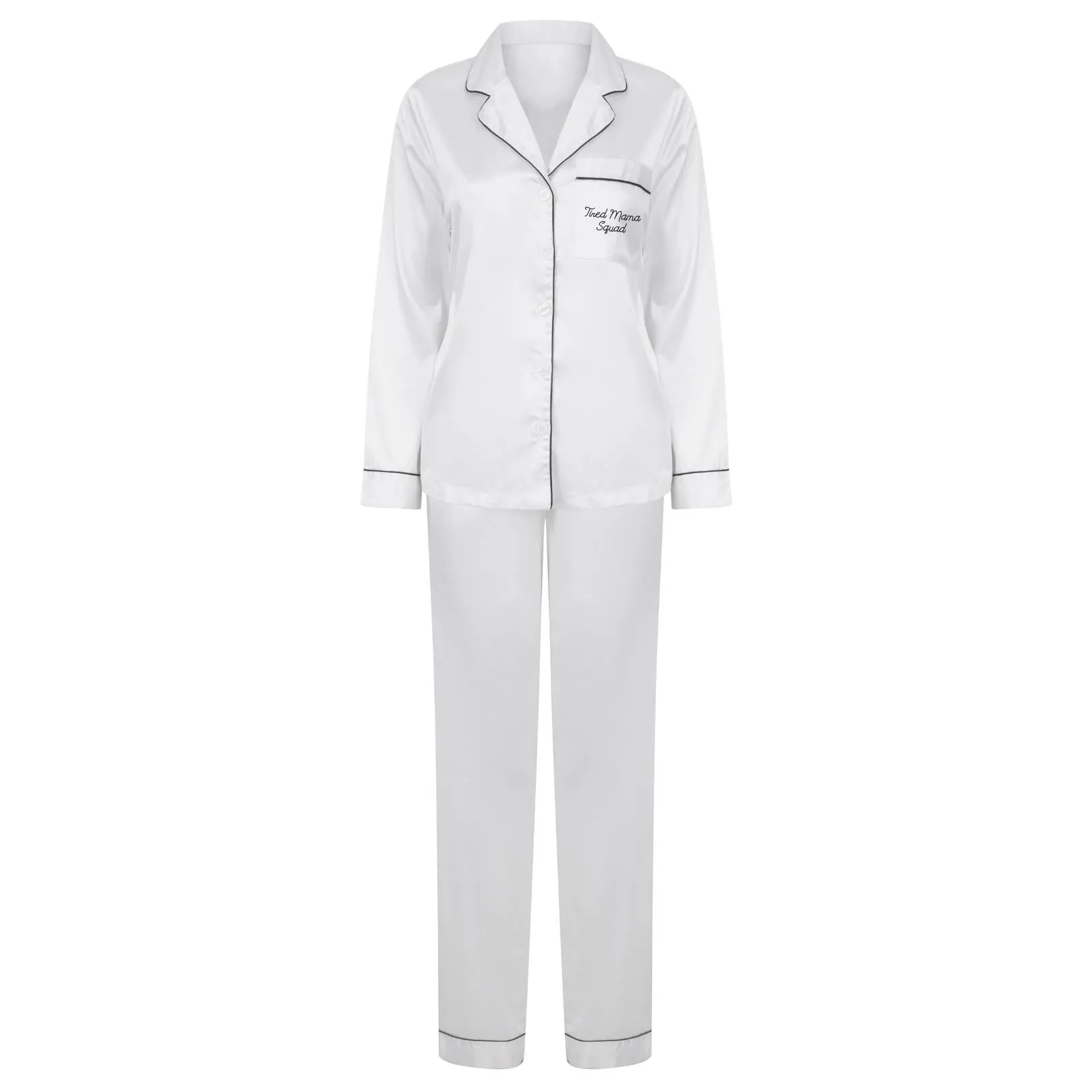 Tired Mama Squad Satin Long Pyjamas