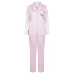 Tired Mama Squad Satin Long Pyjamas maternity dresses promo