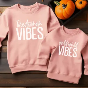 Tired Mom & Wild Child Matching Sweatshirts nursing tops best deals