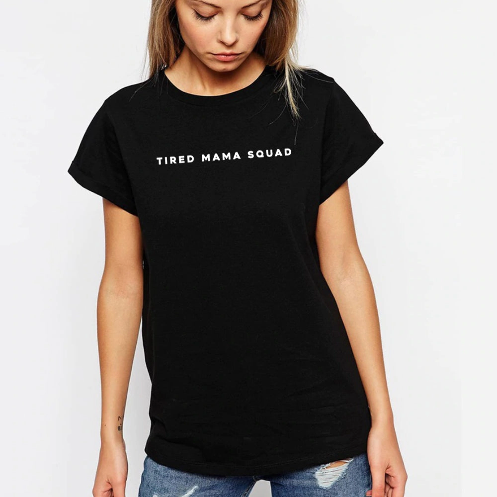 Tired Mama Squad Basic T-Shirt (MRK X) mum blouses clearance