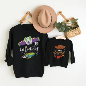 To Infinity & Beyond Matching Black Sweatshirts postpartum clothes sale