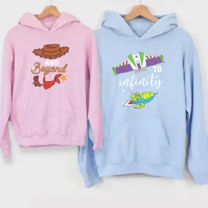 To Infinity & Beyond Matching Blue/ Pink Hoodies nursing tops best deals