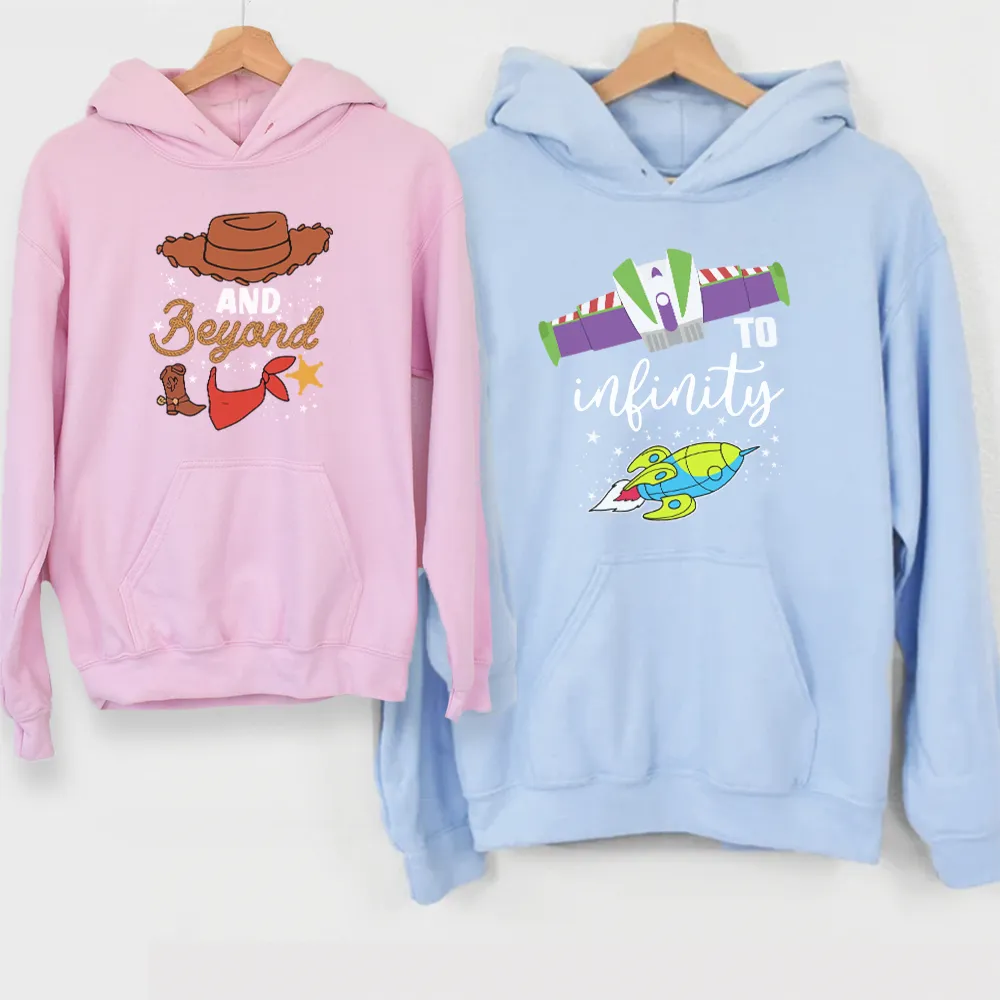 To Infinity & Beyond Matching Blue/ Pink Hoodies nursing tops best deals