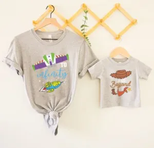 To Infinity & Beyond Matching Kids Grey T-shirts girls pajamas promo