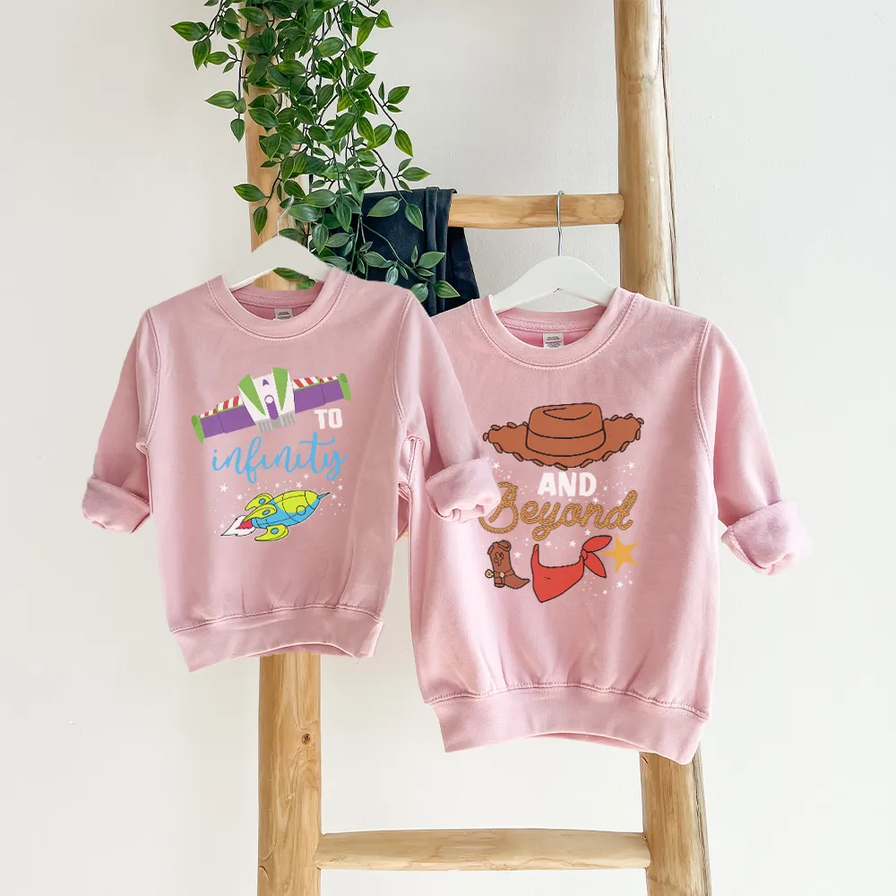 To Infinity & Beyond Matching Kids Pink Sweatshirts girls skirts clearance