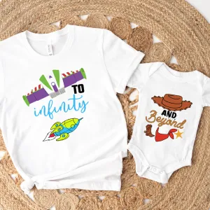 To Infinity & Beyond Matching White T-shirt & Baby Vest nursing tops best deals