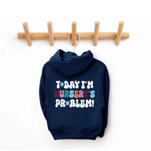 Today I'm Nursery's Problem Kids Back Logo Hoodie girls skirts clearance