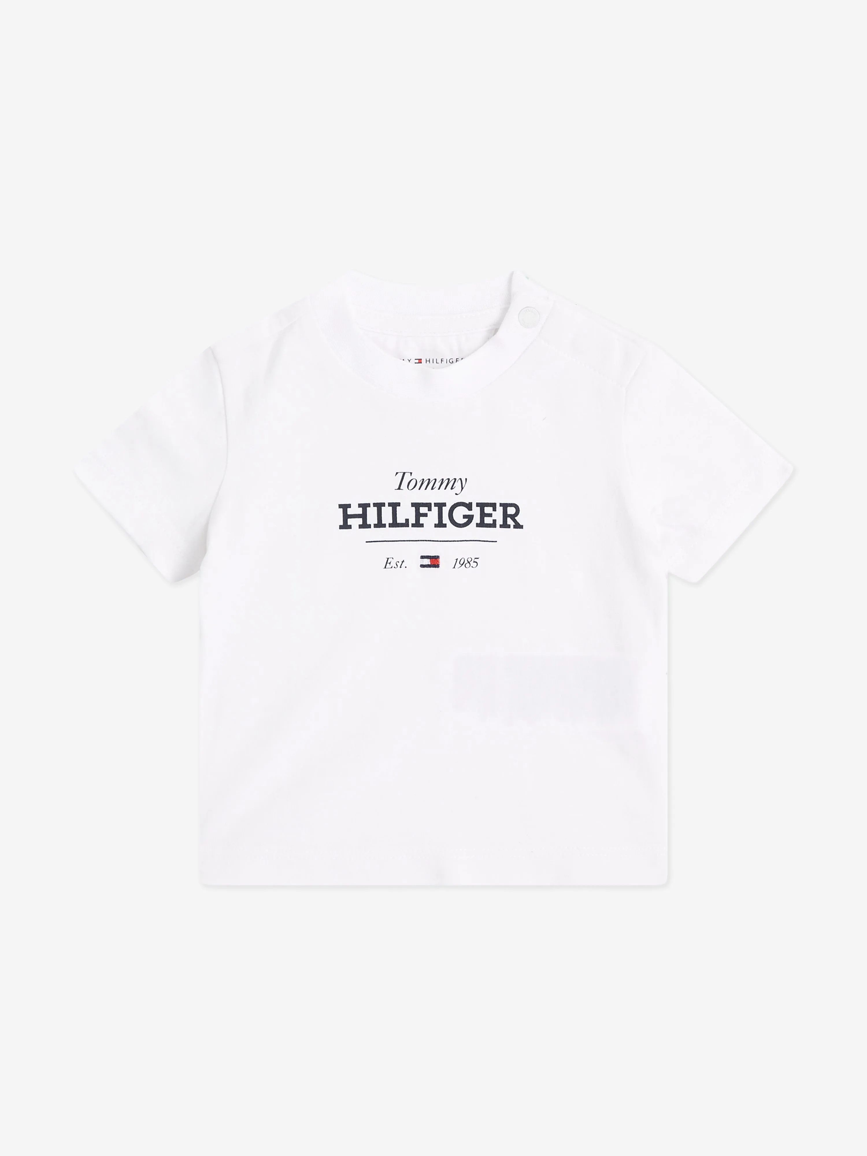Tommy Hilfiger Baby Monotype 1985 Logo T-Shirt in Weiß