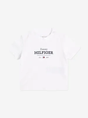 Tommy Hilfiger Baby Monotype 1985 Logo T-Shirt in Weiß