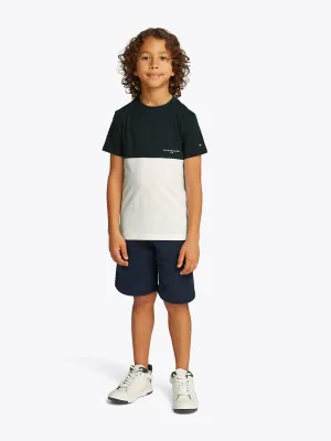 Tommy Hilfiger Jungen Colourblock Kurzarm-Set in Marineblau