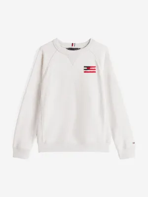 Tommy Hilfiger Boys Hilfiger Flag Entspanntes Sweatshirt in Grau