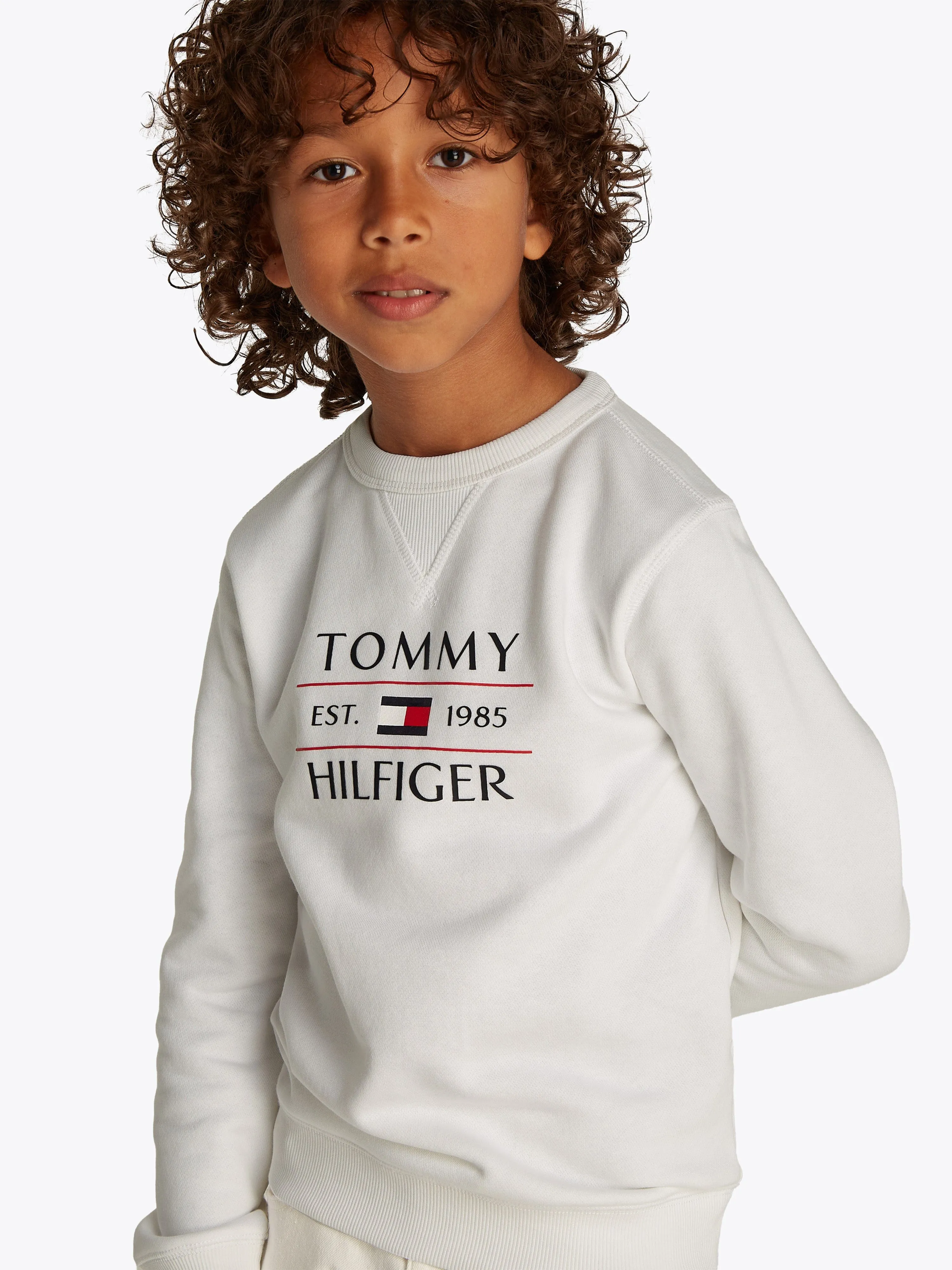 Tommy Hilfiger Jungen Tommy Flag Sweatshirt in Weiß