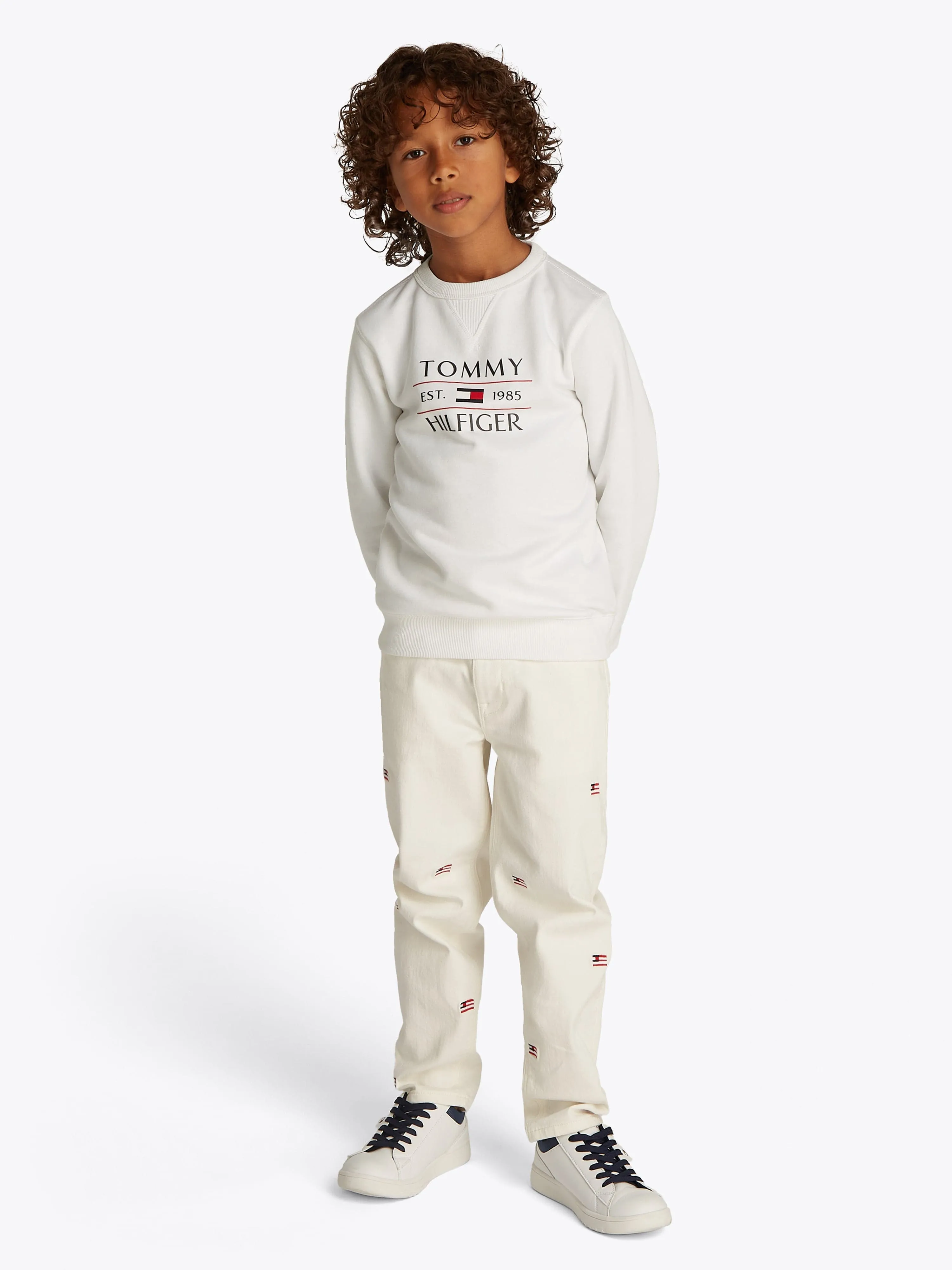 Tommy Hilfiger Jungen Tommy Flag Sweatshirt in Weiß