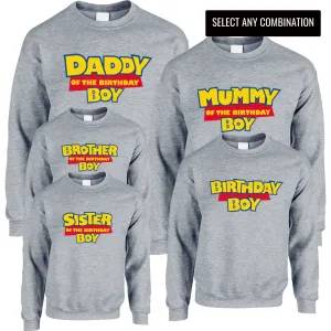 Toy Inspired Daddy/Mummy & Siblings Birthday Boy Matching Grey Sweatshirts discount mum dresses