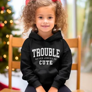 Trouble Never Looked So Cute Kids Hoodie girls skirts clearance