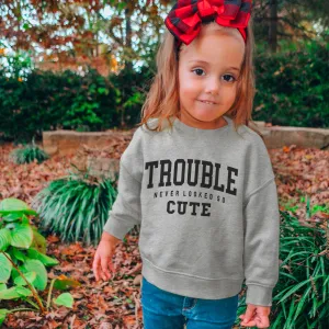 Trouble Never Looked So Cute Kids Sweatshirt girls skirts clearance