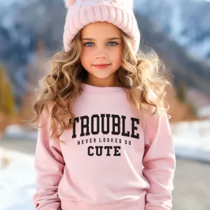 Trouble Never Looked So Cute Kids Sweatshirt girls skirts clearance