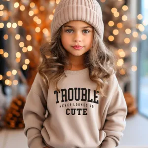 Trouble Never Looked So Cute Kids Sweatshirt girls skirts clearance