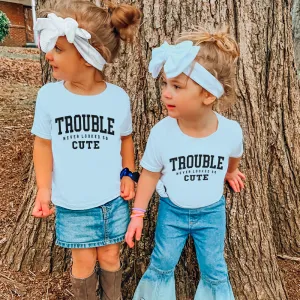 Trouble Never Looked So Cute Kids T-Shirt girls pajamas promo