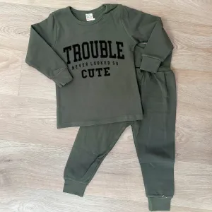 Trouble Never Looked So Cute Lounge Set girls skirts clearance