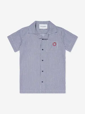 Trussardi Boys Copren Kurzarmhemd in Marineblau