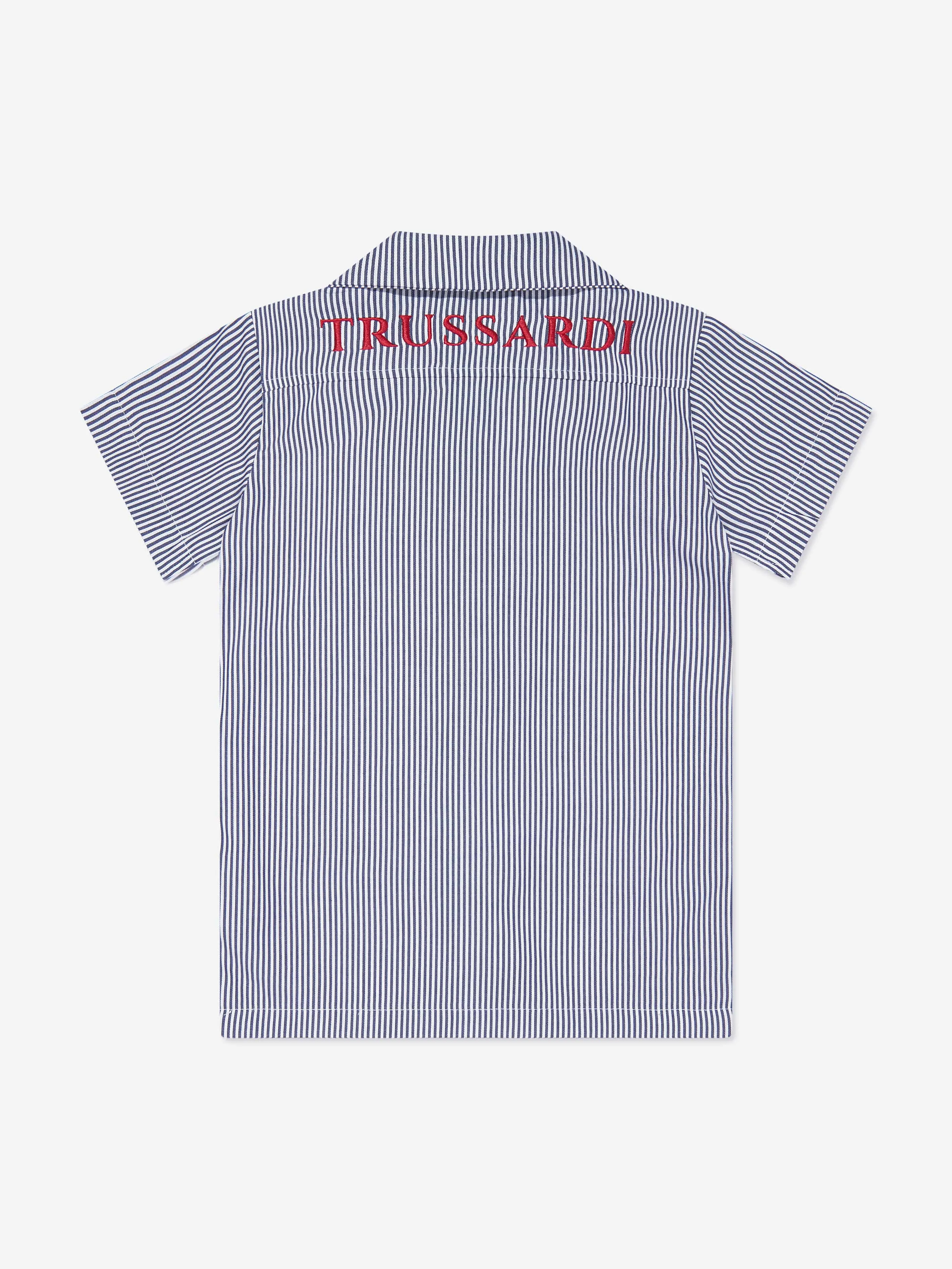 Trussardi Boys Copren Kurzarmhemd in Marineblau