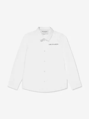 Trussardi Boys Delher Logo Shirt in Weiß