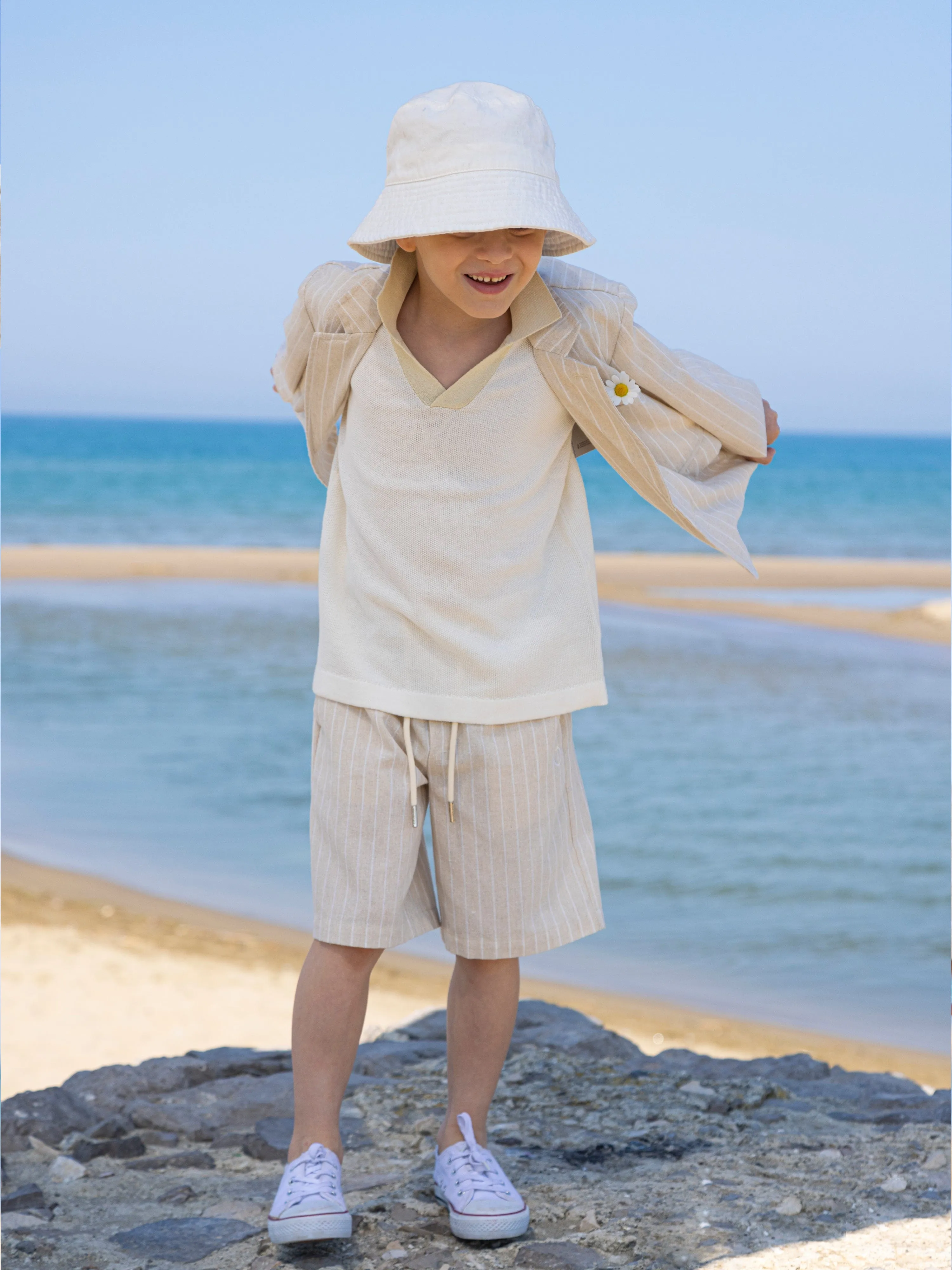 Trussardi Boys Vaplit Bermuda-Shorts in Beige