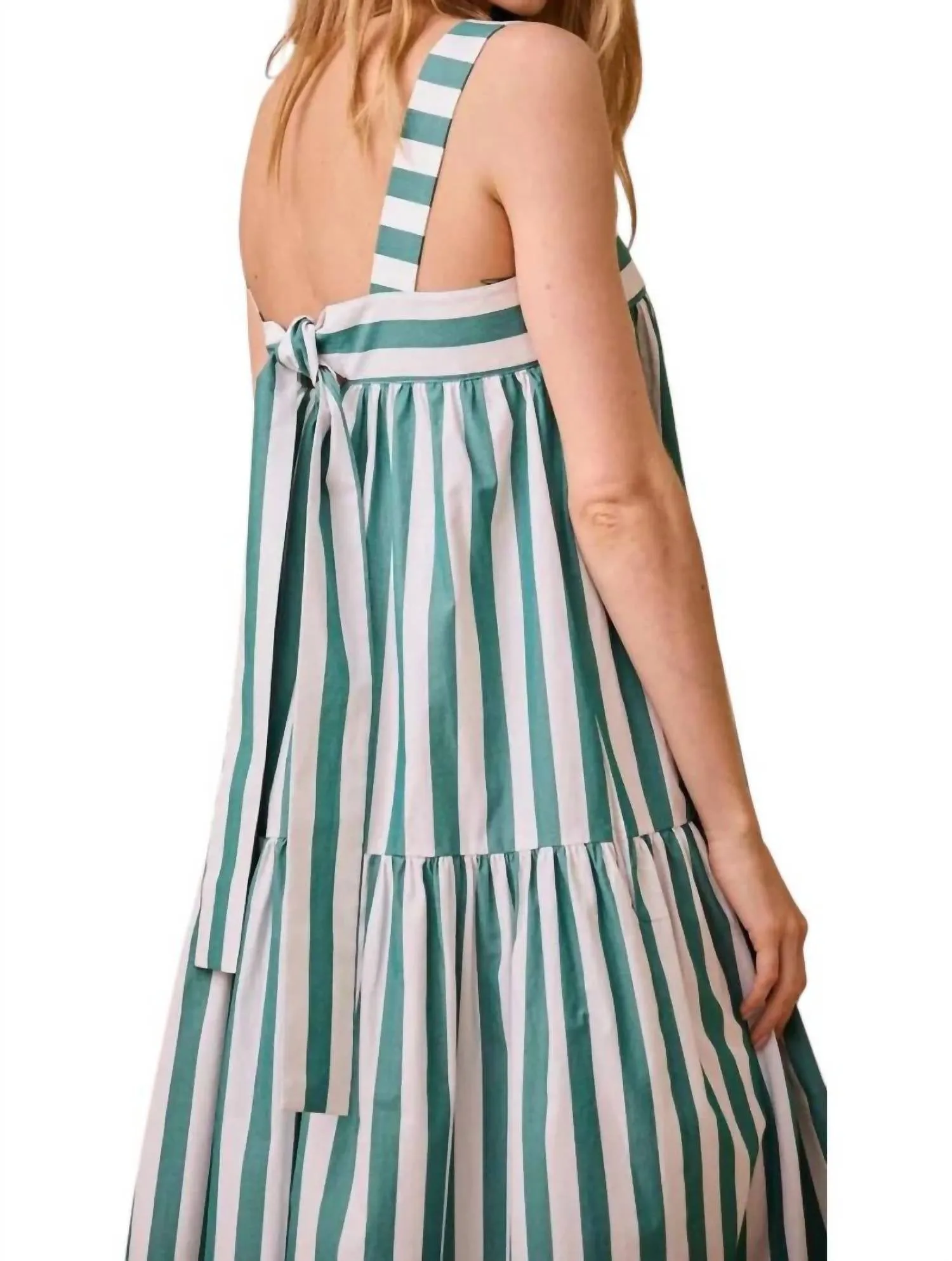 Tula Dress In Emerald Stripe