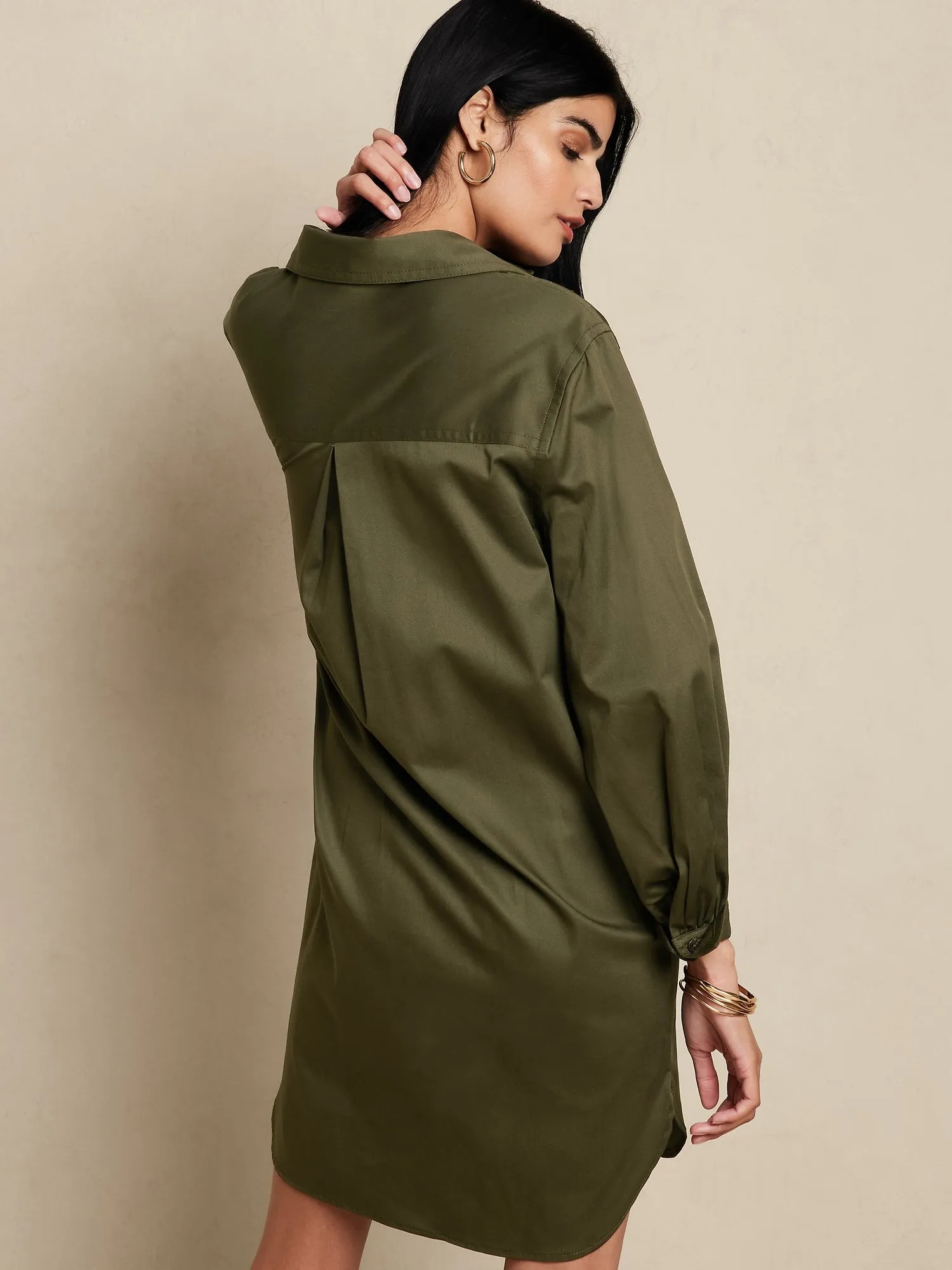 Twill Mini Shirtdress