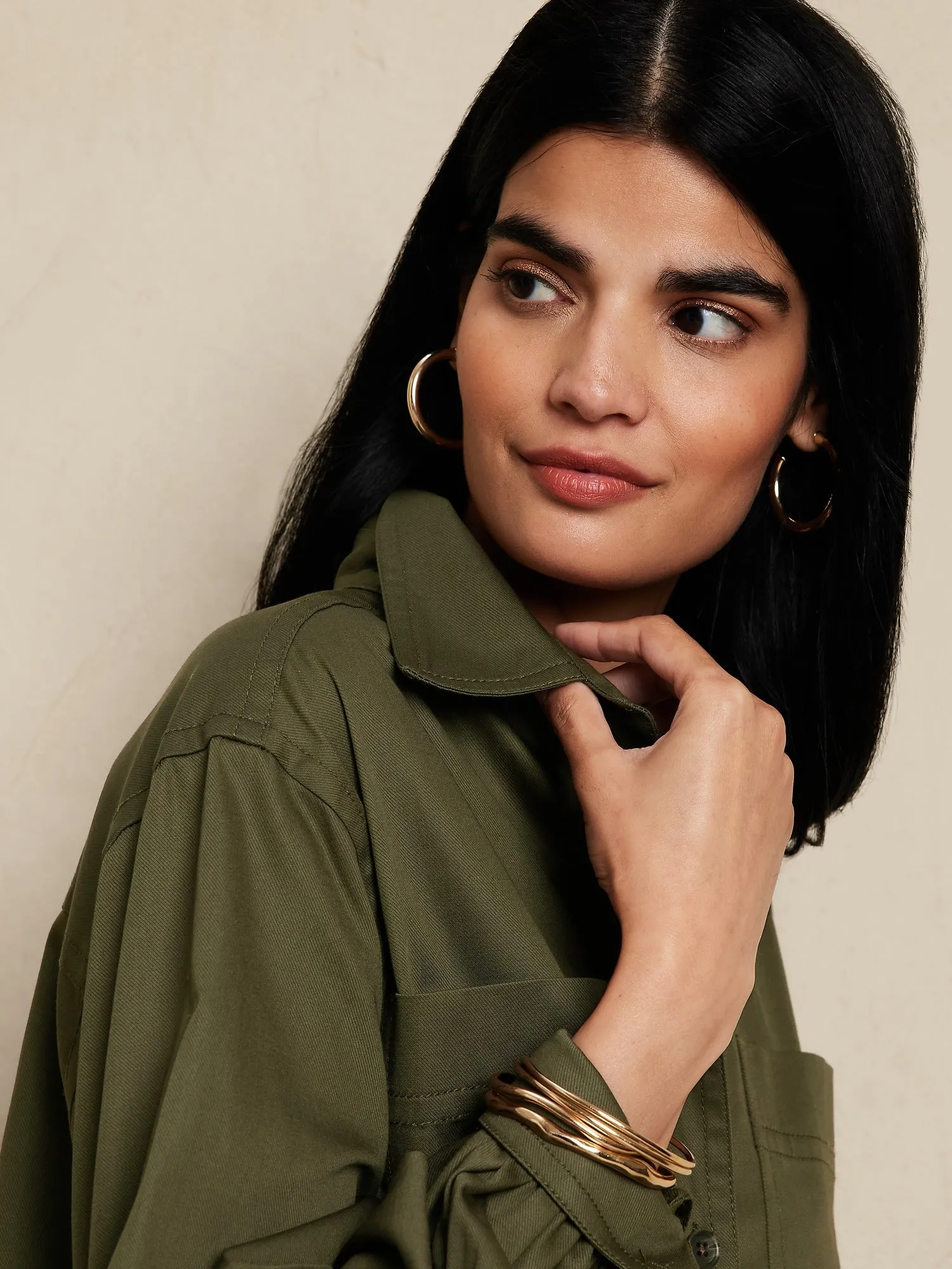 Twill Mini Shirtdress