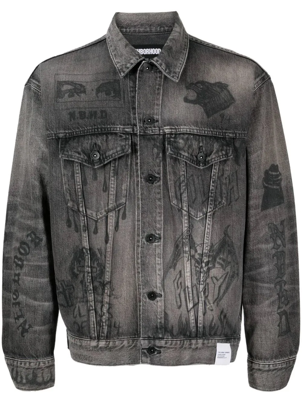 Type-3 Graphic-Print Denim Jacket winter jackets clearance
