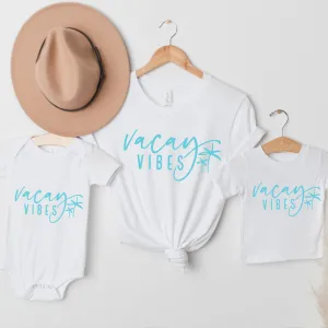 Vacay Vibes Mum Matching Summer T-Shirt/Baby Vests- White nursing tops best deals