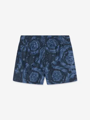 Versace Baby Boys Baroque Badeshorts in Marineblau
