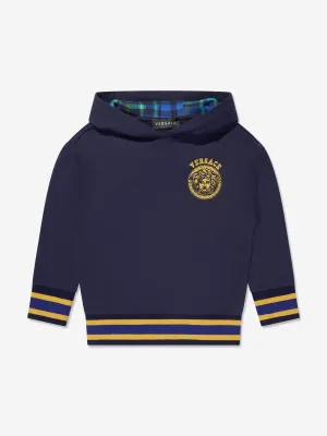 Versace Boys Medusa Logo Kapuzenpullover in Marineblau