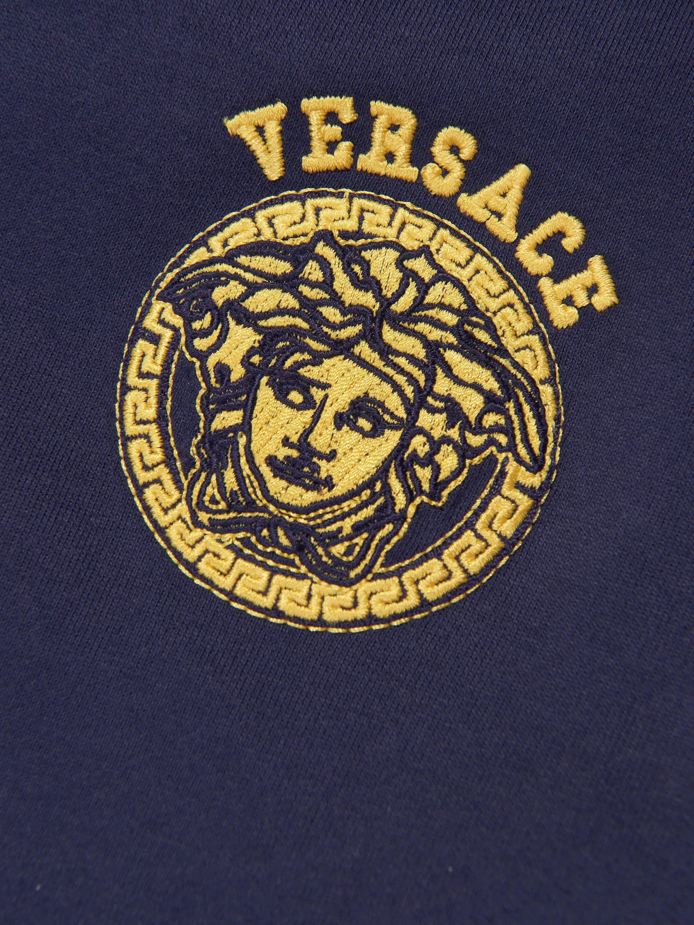 Versace Boys Medusa Logo Kapuzenpullover in Marineblau