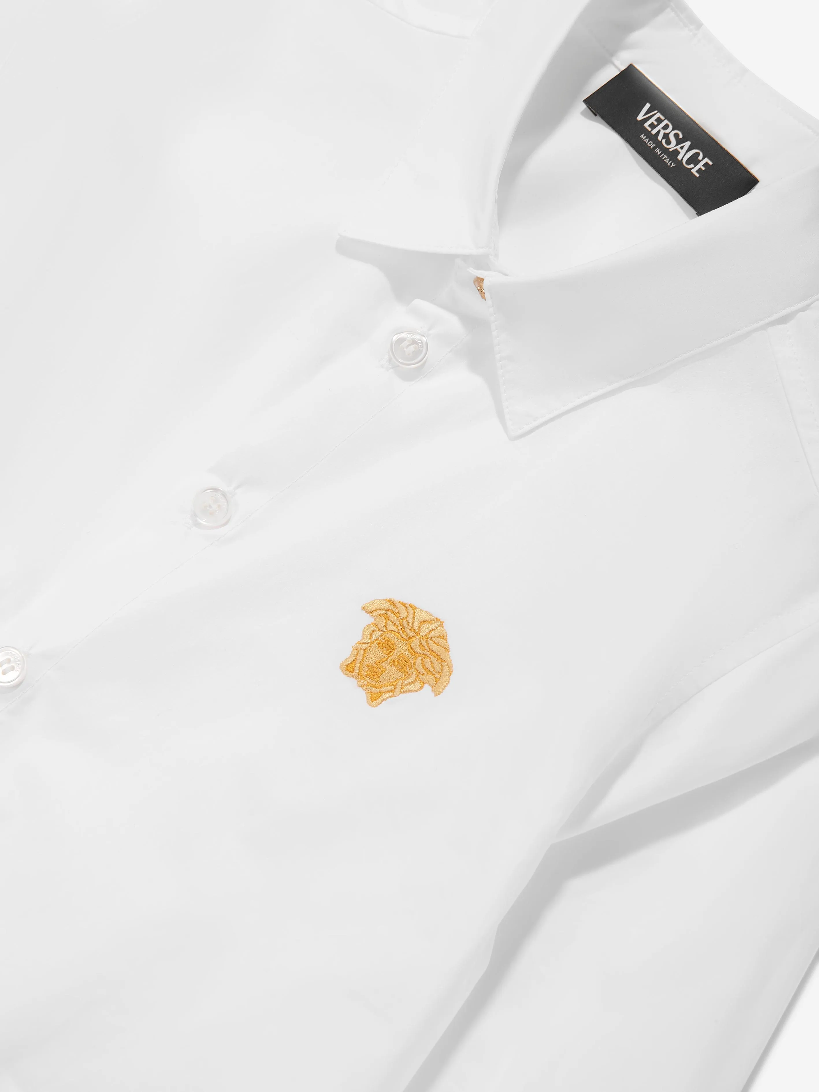 Versace Boys Medusa Logo Shirt in Weiß