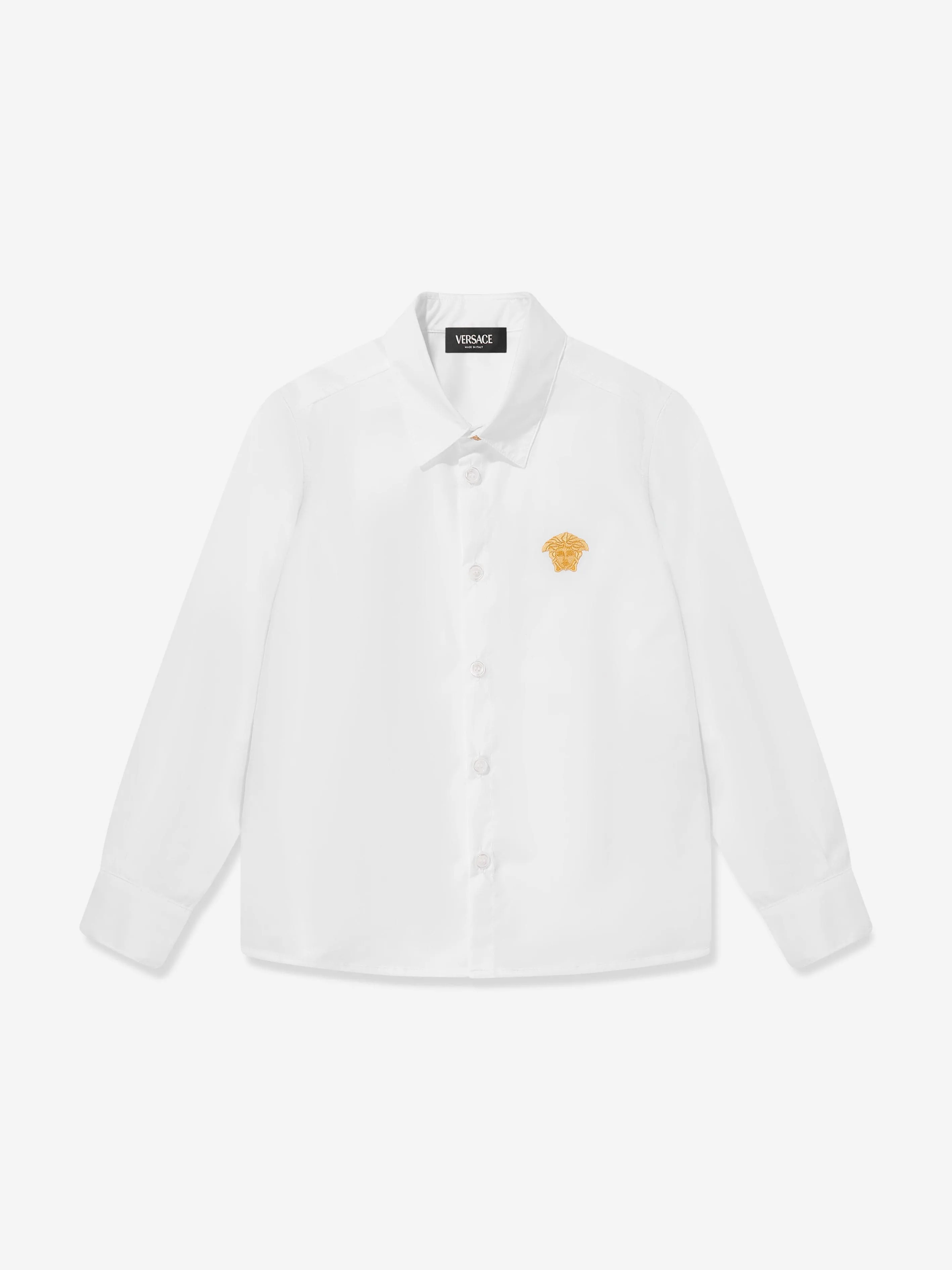 Versace Boys Medusa Logo Shirt in Weiß