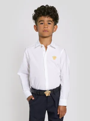 Versace Boys Medusa Logo Shirt in Weiß