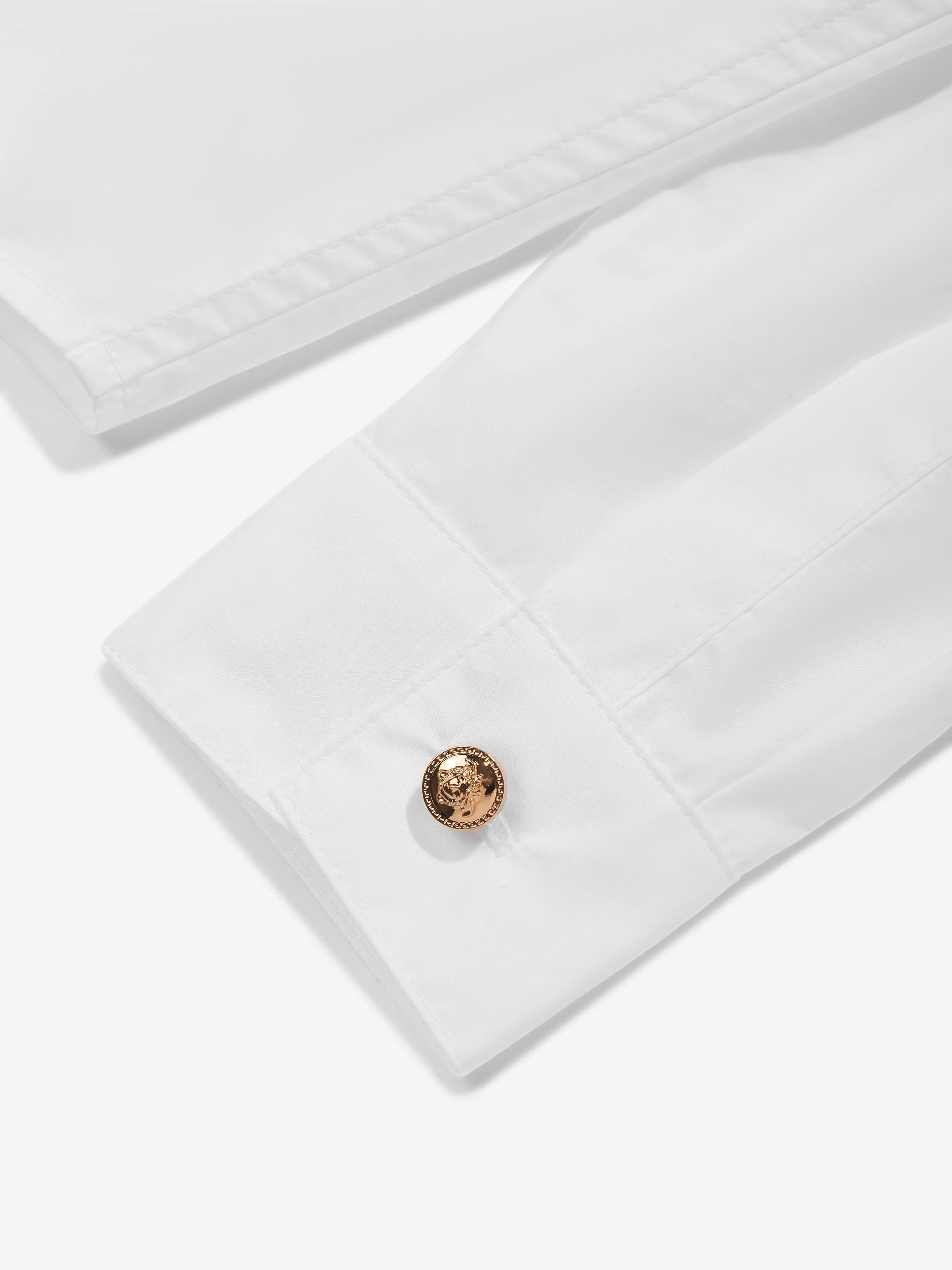 Versace Boys Medusa Logo Shirt in Weiß