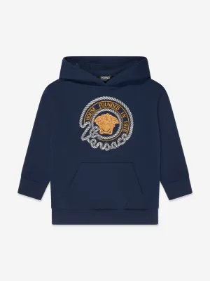 Versace Boys Nautische Medusa Hoodie in Marineblau