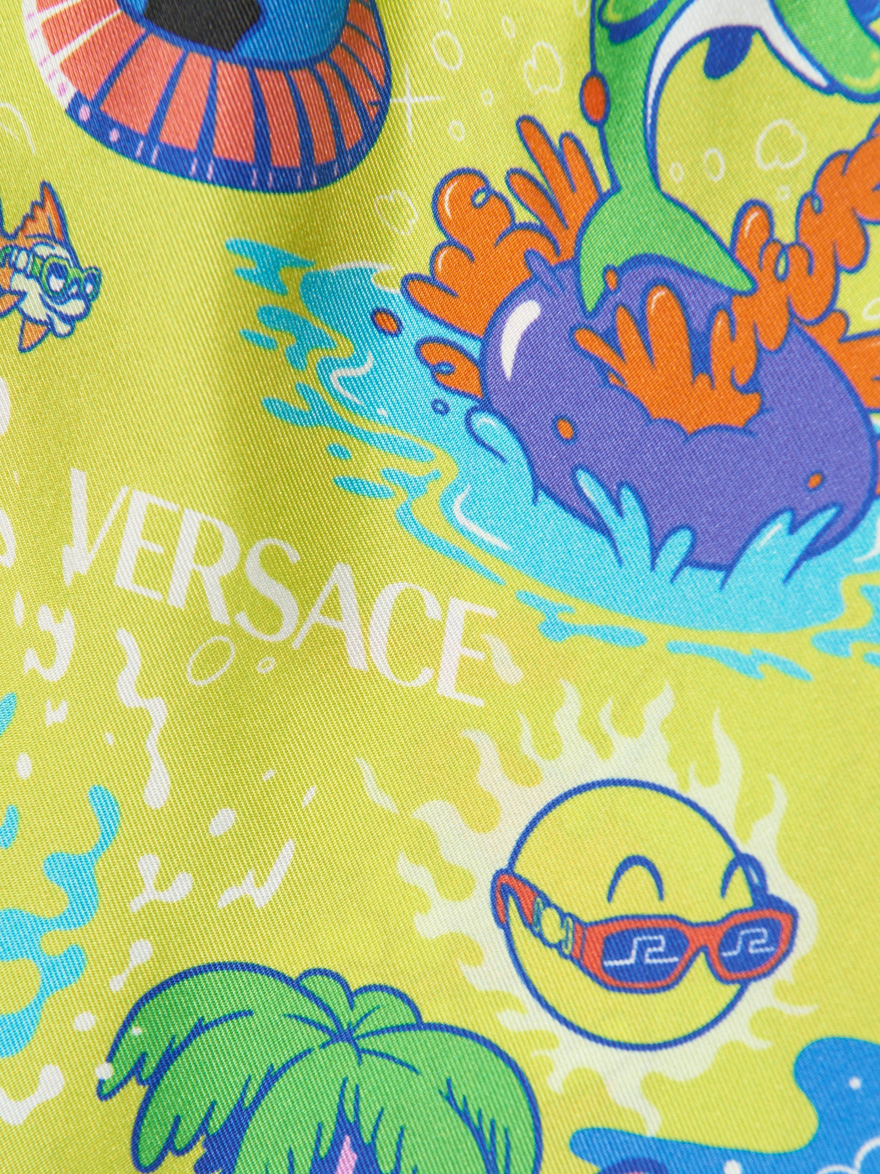 Versace Boys Seiden Bermuda Shorts in Gelb