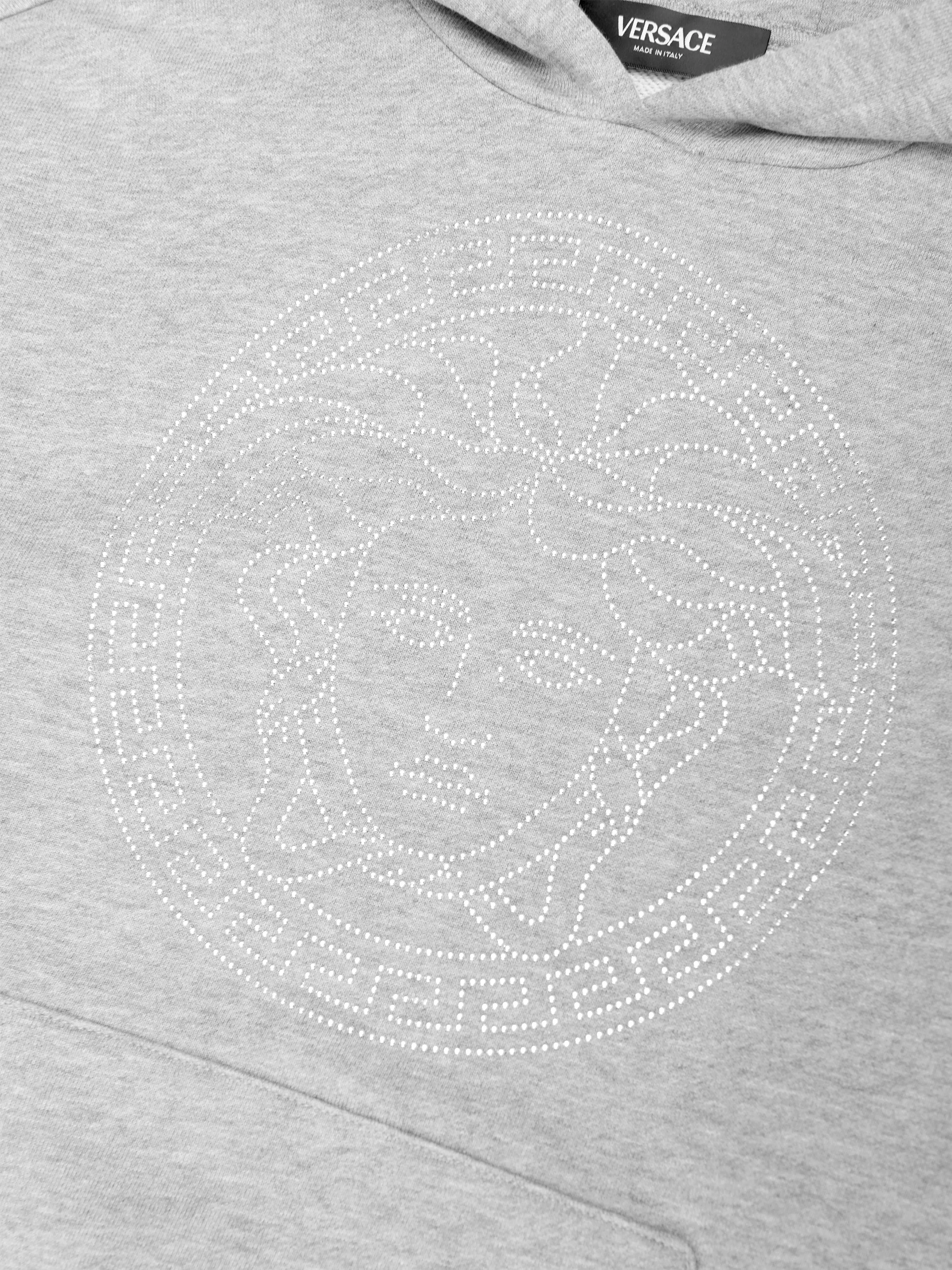 Versace Kids Medusa Logo Kapuzenpullover in Grau